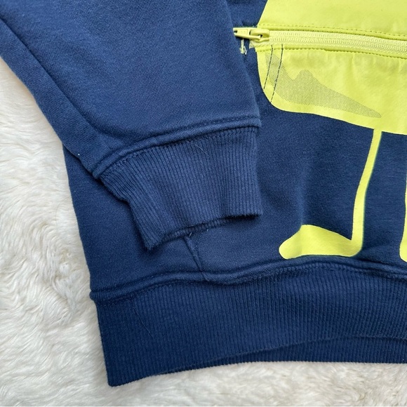 360 Kids Monster Sweatshirt Blue & Yellow Zippered Mouth Size 6 - Picture 2 of 16